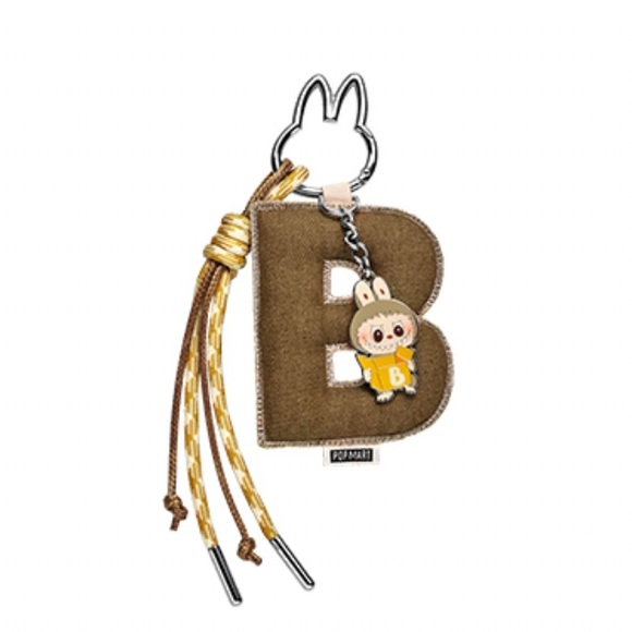 Pin For Love - Brown Letter B Keychain with Character Charm - Picture 1 of 7